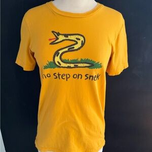 Yellow Graphic Tee with Snake Design